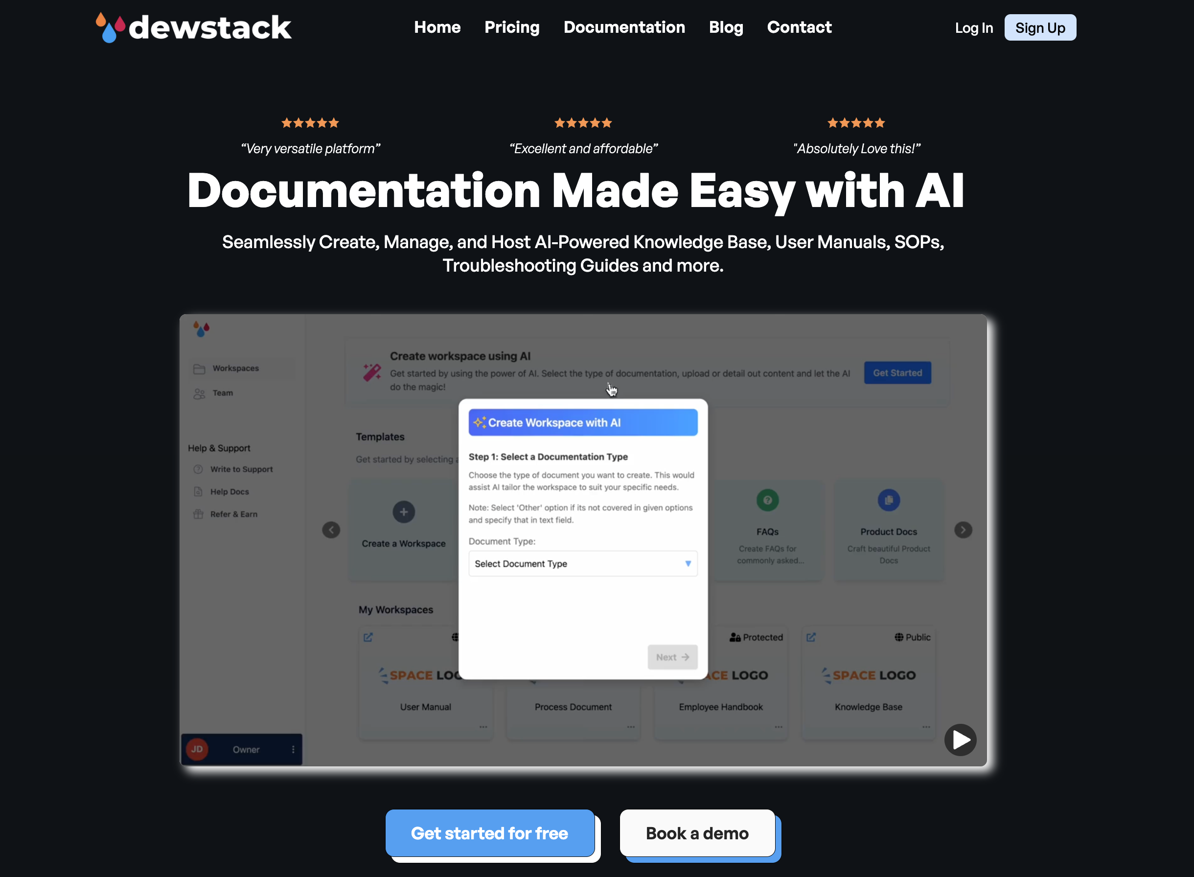 Dewstack Documentation Platform