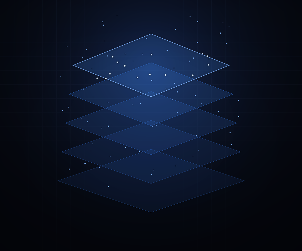 Abstract layered knowledge stack illustration for Dewstack